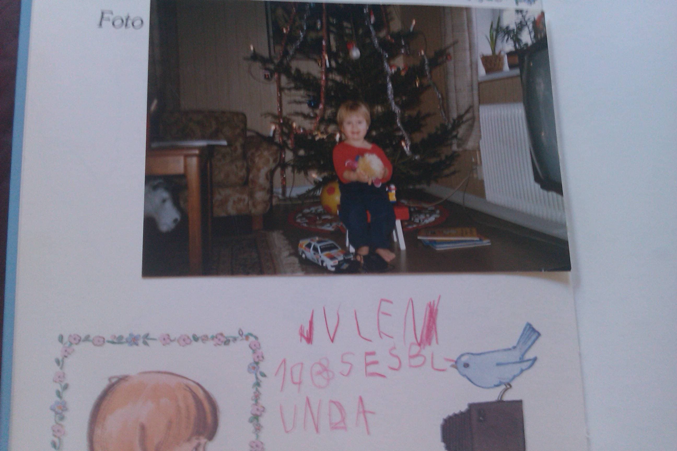 An early family page with Fredrik's Christmas words from Esplunda in 1985
